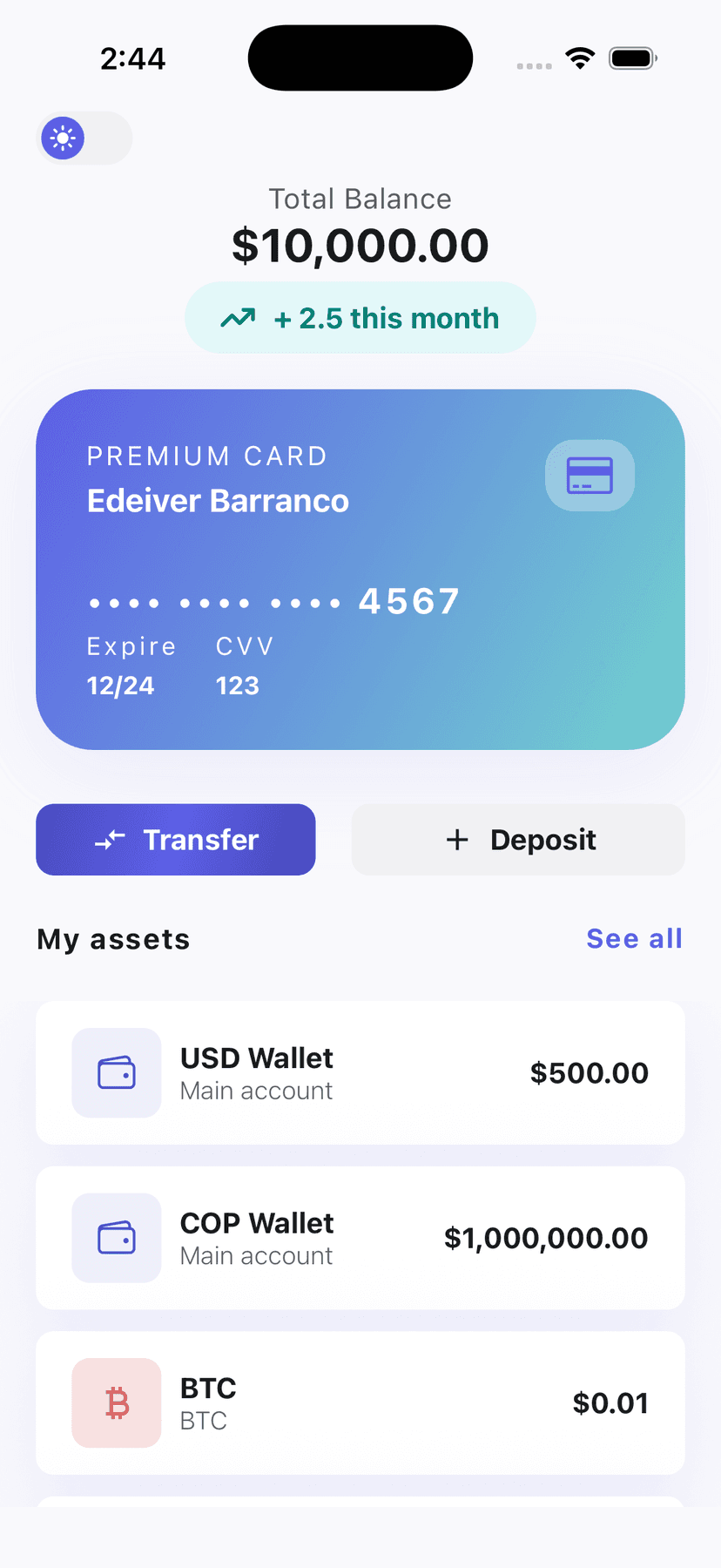Pásame home screen, light mode